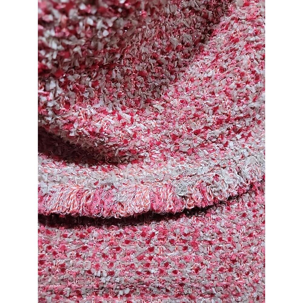 ST. JOHN COUTURE Black Label PINK Gray Eyelash Tweed Sz 4 Jacket  & Skirt #C7 - Picture 10 of 16